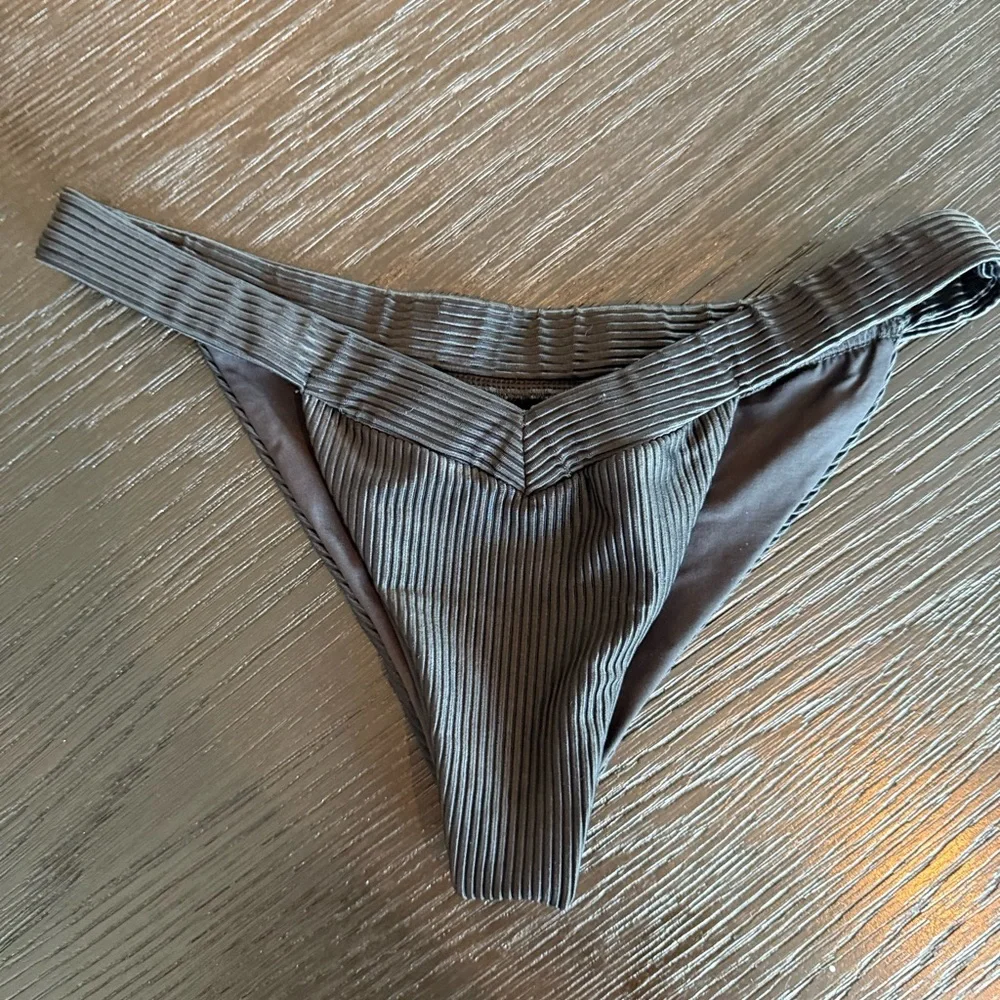 Frankie's Bikinis Georgia Black Ribbed Bikini Bottom